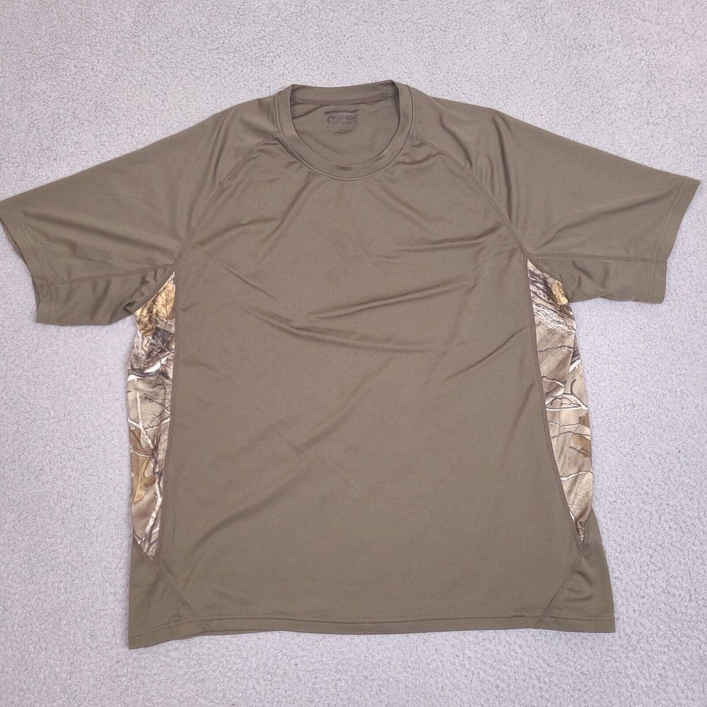 Guide Series‎ T-Shirt Mens XL Green Olive Camo Activewear Outdoors Performance